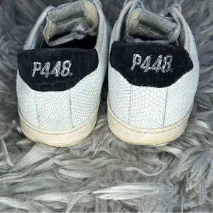 P448 John leopard print lace up distressed sneakers women’s shoe size 7 thumbnail 10