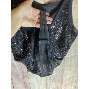 Free People Bodysuit Womens Medium Sequin Spark Party Event Concert 170/96A thumbnail 10