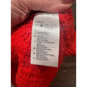 H&M Vibrant Orange Red Textured Knit Sweater 90s Art School Oversized S thumbnail 7