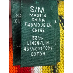 Lauren Ralph Lauren Womens Rainbow Stripe Linen Cotton Poncho Sweater Size‎ S/M thumbnail 9