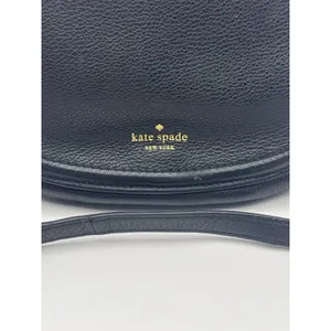 Kate Spade NY Black Leather Saddle Crossbody‎ Bag Adjustable Strap Boho Chic thumbnail 2