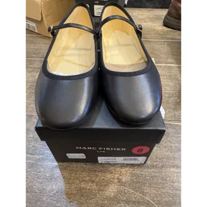 Marc Fisher Women's Espina Mary Jane Ballet Flat Leather Black Size US 8! thumbnail 5