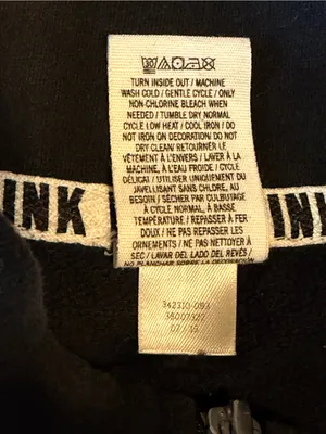 Victoria's Secret PINK 1/4 zip pullover sweatshirt, signature stripe, black,sz M thumbnail 9
