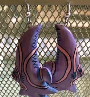 Funky fish lightweight dangle earrings purple thumbnail 6