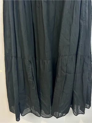 NWT Theory Black Sleevelss Cotton Tiered Boho Maxi Dress Size Small Petite thumbnail 4