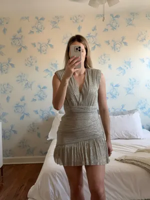 Maje Mini Dress Mini Silver Gold Sequin thumbnail 2