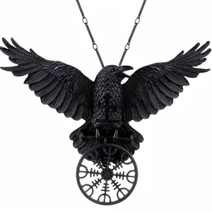 1pc Gothic Black Raven Pendant Necklace Faux Fashion‎ Jewelry thumbnail 5