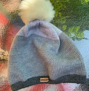 Duluth Trading Gray Winter Cap Hat Beanie With Pom Wool Blend Fleece Lined thumbnail 1