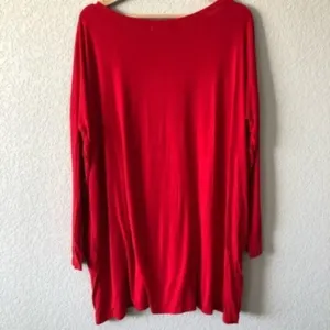 Piko‎ Bamboo Preppy Red Long Sleeve Tunic Dress S thumbnail 3