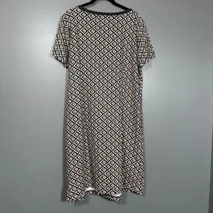 Collection L T-Shirt Dress Black & Tan Geometric Casual - Women's Plus Size 14 thumbnail 7