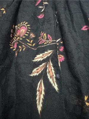 Anthropologie Black Paisley Boho Maxi Dress Floral Tiered thumbnail 8