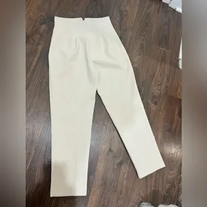 Zara Cream Straight Leg Women's Pants thumbnail 4