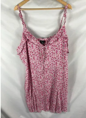 City Chic Foolish Ditsy Dress in Blush Size XXL / 24 thumbnail 3