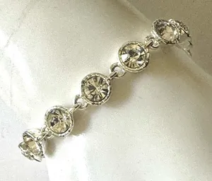 Avon rhinestone silver tone bracelet thumbnail 1