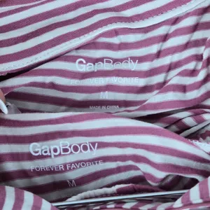 Gap Body Forever Favorite Pajama Set Rose Stripe Modal Spandex Medium NEW thumbnail 5
