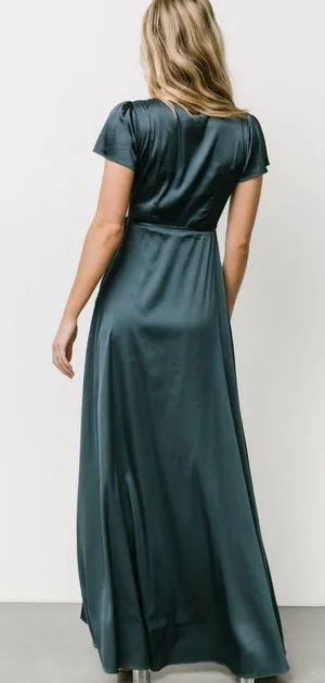 Baltic Born Krystal Satin Wrap Gown Short Sleeve New Without Tags thumbnail 2