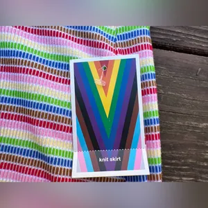 Target Pride Women's Asymmetrical Rainbow Striped Pull On Casual Mini Skirt|Sz:M thumbnail 9