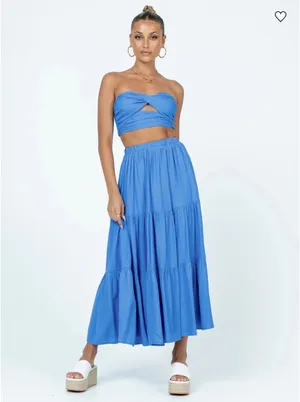 Princess Polly blue skirt and top set thumbnail 2
