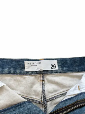 Rag & Bone Miramar denim jean mini asymmetrical skirt size 26 thumbnail 7