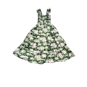 Hill House The Ellie Nap Dress Women XS Green Black Floral Smocked Cotton EXCL thumbnail 7
