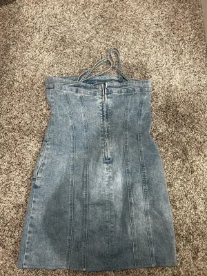 VICI Dolly denim pocketed mini dress thumbnail 3