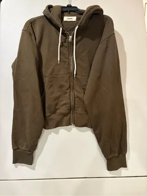 Buck Mason Vintage Interloop Full-Zip Hoodie XL River Rock Brown French Terry thumbnail 3