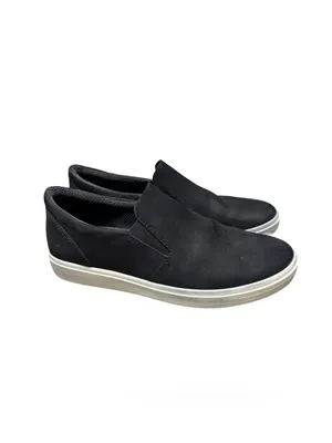 ECCO Soft Shoes Women's 7 Black Suede Comfort Slip On Sneaker Travel Casual thumbnail 2