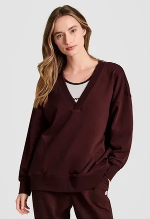 Champion Women’s Long Sleeve V-Neck French Terry Pullover Size Small thumbnail 1
