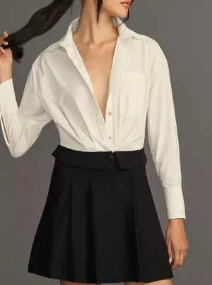 Anthropologie Twofer Buttondown Shirt Dress, Size M thumbnail 6