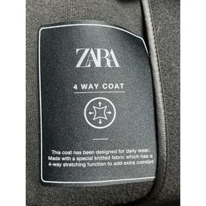 Zara Women's Black Long Sleeve Collared Longline 4 Way Trench Coat Jacket Size M thumbnail 5