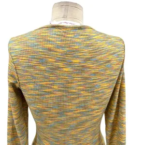 Lisa Says Gah Lotta Long Sleeve Ribbed Space Dye‎ Minidress In Honeydew Size XS thumbnail 10