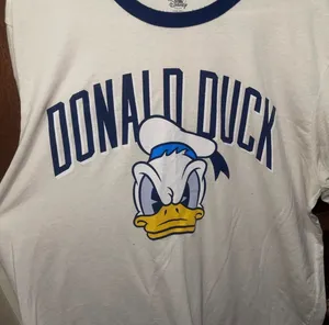 Disney Donald Duck Ringer Tee in White and Navy - Sz XL thumbnail 3