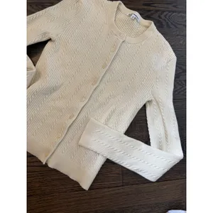 REFORMATION Natalie Cable Stich Cardigan Sweater In Lemon Icing XS NEW READ thumbnail 10