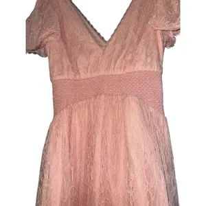 New‎ $595 ALICE & OLIVIA Charlsie Smocked Dress English Rose Pink Lace Long Sz 2 thumbnail 10