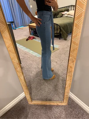 Jealous Tomato Medium Blue High-Rise Wide-Leg Tie-Waist Jeans thumbnail 3