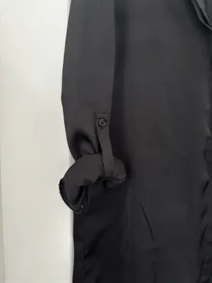 Candidly Chan black satin button down thumbnail 4