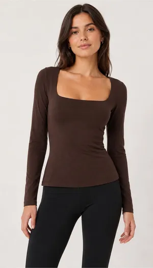 Skims Smooth Layers Square Neck Long Sleeve Top thumbnail 1