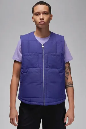 Nike Air Jordan Loose Fit Purple Quilted Puffy Gilet Vest Jump Man thumbnail 1