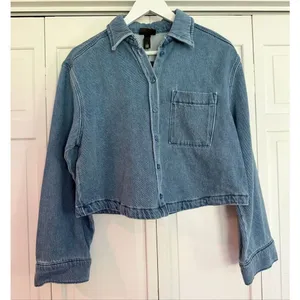 Future Collective NWT blue oversized cropped button down small thumbnail 2
