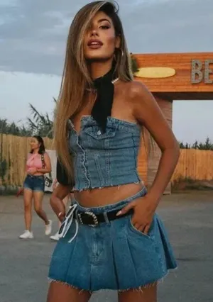 Zara crop top corset denim jeans button up thumbnail 7