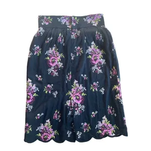 Anthropologie MOTH Agora & Odeon Scalloped Sweater Skirt Black Floral Sz 4‎ thumbnail 2