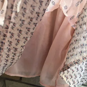 Abercrombie & Fitch flowy boho light pink print tassel top blouse medium thumbnail 6
