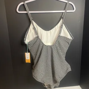 Kona Sol One Piece Swimsuit Womens Large 12/14 Black Gingham Check High Coverage thumbnail 4