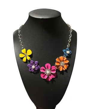 Floral Multicolor Necklace Pink thumbnail 1