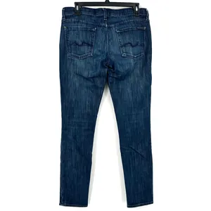 7 For All Mankind Size 29 Gwenevere Blue Denim Pants Jeans‎ Skinny Leg Darker thumbnail 2