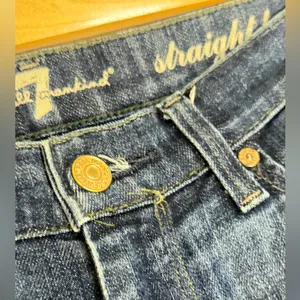 7 For All Mankind Straight Leg Jeans in Dark Blue Wash, Size 25 thumbnail 3