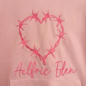 Aelfric Eden Womens Pink‎ Barbwire Heart Y2K Streetwear Hoodie Size S thumbnail 2