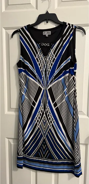 Geometric Sleeveless Sheath Dress thumbnail 1