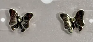 Loris Gifts Butterfly Stud Earrings Silver Tone‎ Sensitive Ears Cute thumbnail 1