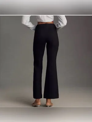 NWT The Margot Kick-Flare Cropped Pants by Maeve size XL black Anthropologie thumbnail 2